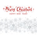 Christmas paper snowflakes border on white background for Your winter holiday design Royalty Free Stock Photo