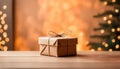 Christmas parcel with copy space Royalty Free Stock Photo