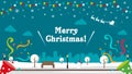 Christmas park scenary vector banner illustration winter season