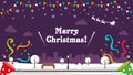 Christmas park scenary vector banner illustration winter season