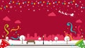 Christmas park scenary vector banner illustration winter season / no text