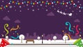 Christmas park scenary vector banner illustration winter season / no text