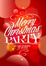 Christmas party banner with bokeh lights. Royalty Free Stock Photo