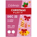 Christmas party with bell candle ribbon