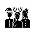 Christmas party black glyph icon