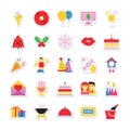 Christmas, Party and Celebration Colored Vector Icons 9 Royalty Free Stock Photo