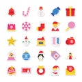 Christmas, Party and Celebration Colored Vector Icons 1 Royalty Free Stock Photo