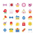 Christmas, Party and Celebration Colored Vector Icons 6 Royalty Free Stock Photo