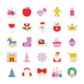 Christmas, Party and Celebration Colored Vector Icons 3 Royalty Free Stock Photo