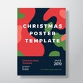 Christmas Party Club Invitation Poster or Flyer Template. Modern Abstract Shapes Camo Pattern Background with Typography Royalty Free Stock Photo
