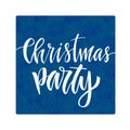 Christmas Party greeting card with calligraphy. Handwritten brushpen lettering. Vector design.