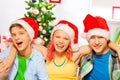 Christmas party with happy teens Royalty Free Stock Photo