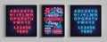 Christmas party invitation, brochure, poster. Merry Christmas, festive card in neon style. Postcard, flyer, bright