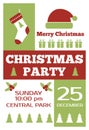 Christmas party invitation poster. Vector flyer