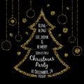 Christmas party invitation template. Royalty Free Stock Photo