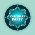 Christmas Party magical glassy sunburst blue button sky blue background