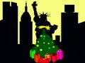 Christmas party in the city of new york