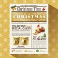 Christmas party newspaper poster Royalty Free Stock Photo