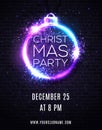 Christmas party night background poster template. Royalty Free Stock Photo
