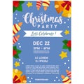 Christmas party poster celebration bell and candle