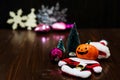 Christmas party of smile Halloween pumpkin Royalty Free Stock Photo