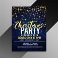 Christmas party sparkles flyer template design