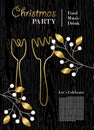 Christmas party template with gold decoration Royalty Free Stock Photo