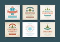 Christmas party web banners for social media mobile apps. Royalty Free Stock Photo