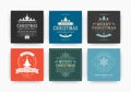 Christmas party web banners for social media mobile apps. Royalty Free Stock Photo