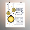 Christmas party white flyer design with balls decoration