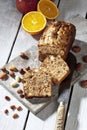 Christmas pastry,  Fruit cake with nuts. Royalty Free Stock Photo