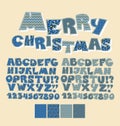 Christmas patchwork style abc font.