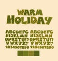 Christmas patchwork style abc font.