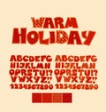 Christmas patchwork style abc font.