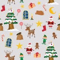 Merry Christmas pattern vector set Royalty Free Stock Photo