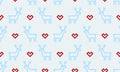 Christmas pattern background seamless deer reindeer and heart embroidery design. Royalty Free Stock Photo