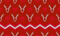 Christmas pattern background of seamless deer reindeer and heart for winter holiday New Year greeting card design template. Vector Royalty Free Stock Photo