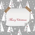 Christmas pattern with blank paper