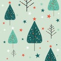 Christmas pattern with cute tree design