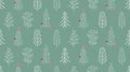 Christmas pattern with cute trees, winter background with Christmas trees.