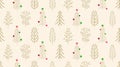 Christmas pattern with cute trees, winter background with Christmas trees.