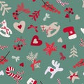 Christmas pattern of elements and toys Royalty Free Stock Photo