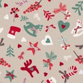Christmas pattern of elements and toys Royalty Free Stock Photo