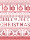 Christmas pattern Holy Joly Christmas seamless pattern inspired by nordic culture festive winter in cross stitch with heart