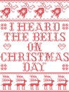 Christmas pattern I heard the bells on Christmas day carol Scandinavian seamless pattern inspired by nordic culture