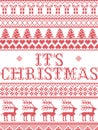 Christmas pattern Its Christmas carol seamless pattern inspired by Nordic culture festive winter in cross stitch Royalty Free Stock Photo