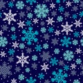 Christmas pattern made of snowflakes and dots, vector winter seamless background with snow, xmas design holiday Royalty Free Stock Photo