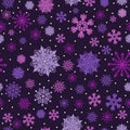 Christmas pattern made of snowflakes and dots, vector winter seamless background with snow, Royalty Free Stock Photo