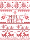 Christmas Pattern O Holy Night Christmas Carol Seamless Pattern Inspired By Nordic Culture Festive Winter In Cross Stitched