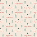 Christmas pattern with pines and presents Royalty Free Stock Photo